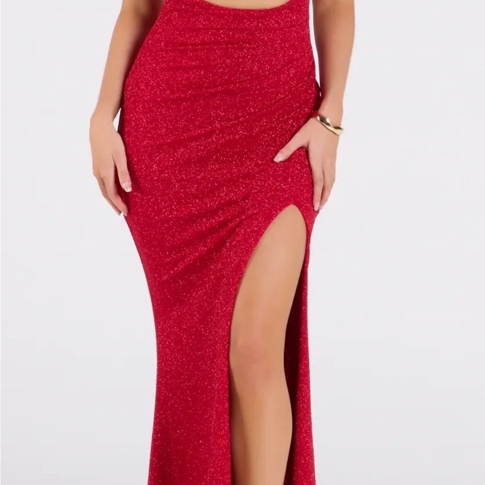 Windsor Red Glitter Prom Dress